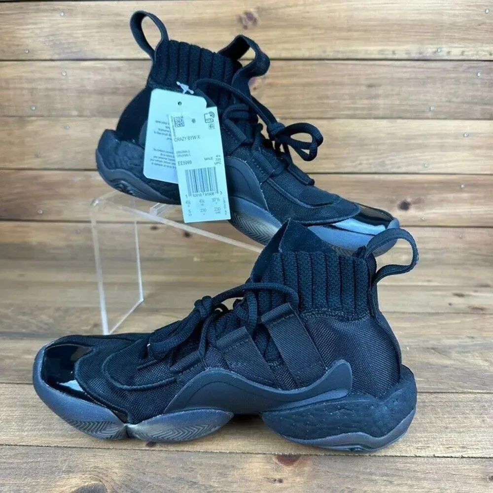 NEW Adidas Triple‎ Black Crazy BYW Basketball Shoe Size 5Y, Women 6.5 (EE5999)